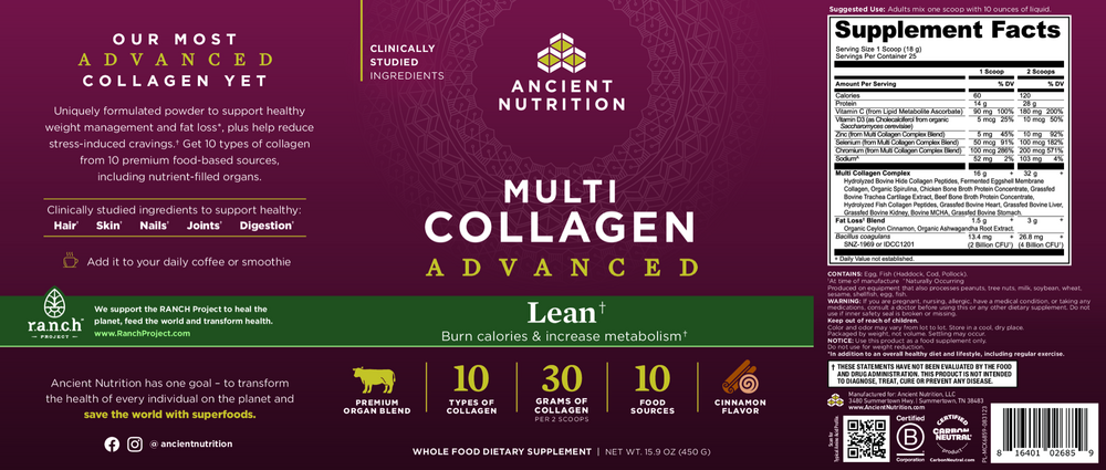 Multi Collagen Advanced Lean, Cinnamon