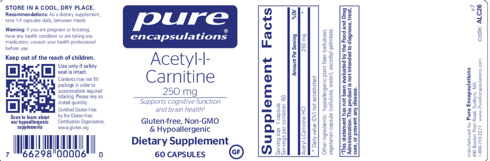 Acetyl-L-Carnitine 250mg