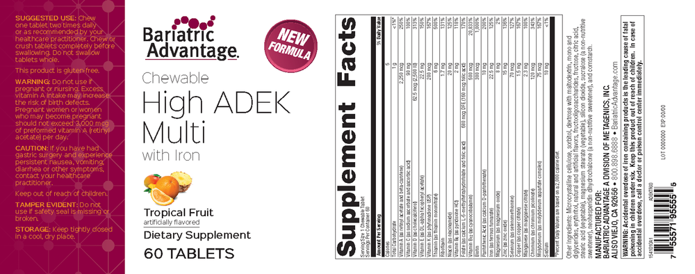 Chewable High ADEK with Iron Tropical Fruit