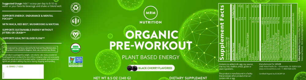 Organic Pre-Workout Black Cherry