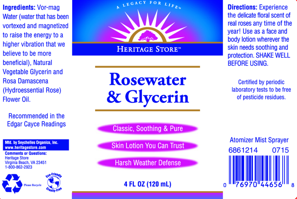 Rosewater & Glycerin w/atomizer spray