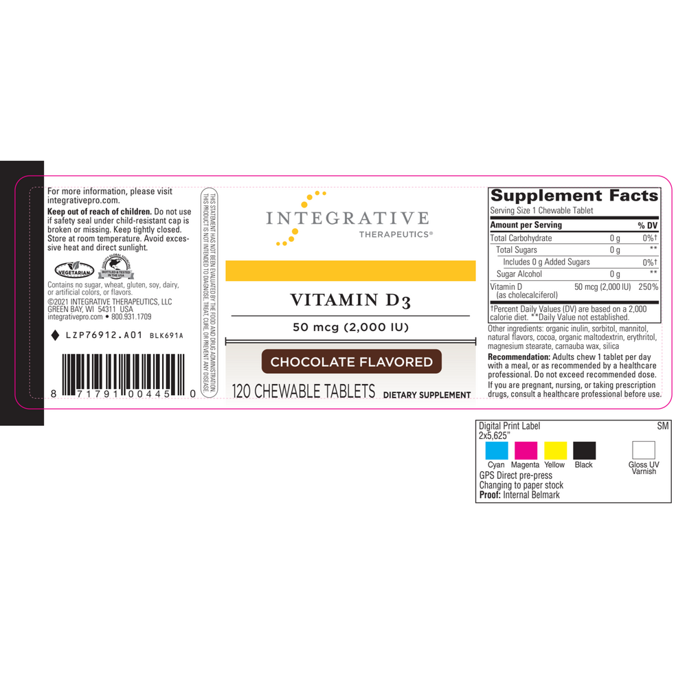 Vitamin D3 2000IU Chewable/Chocolate