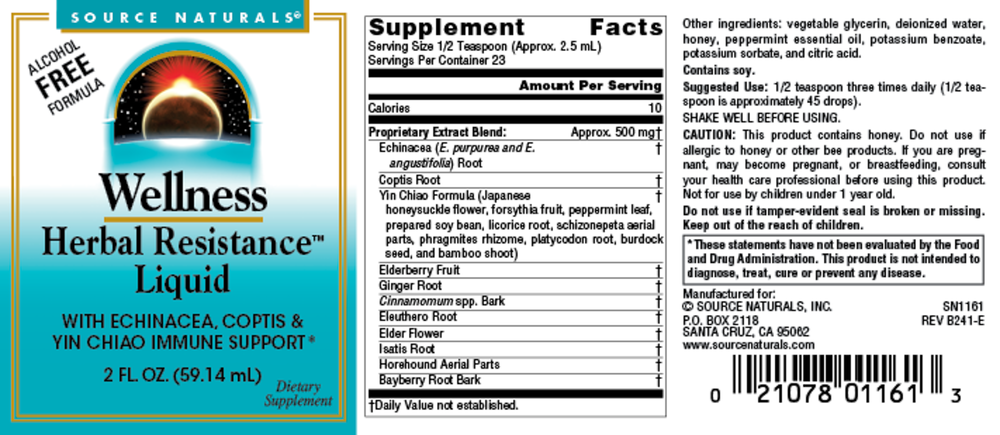 Wellness Herbal Resistance Alcohol Free