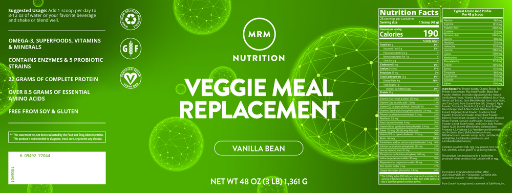Veggie Meal Replacement, Vanilla Bean