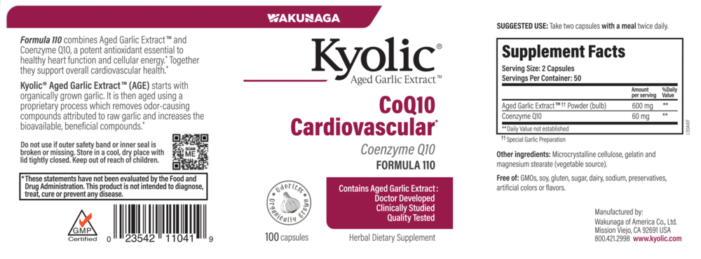 Kyolic w/CoQ10 Formula 110