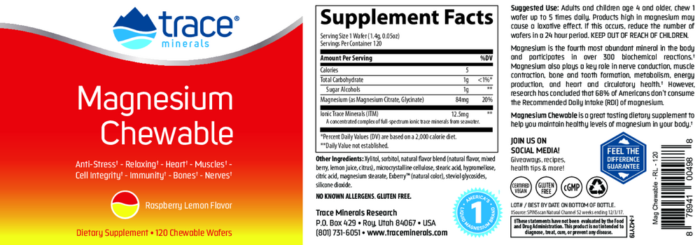 Magnesium Chewable - Raspberry Lemon