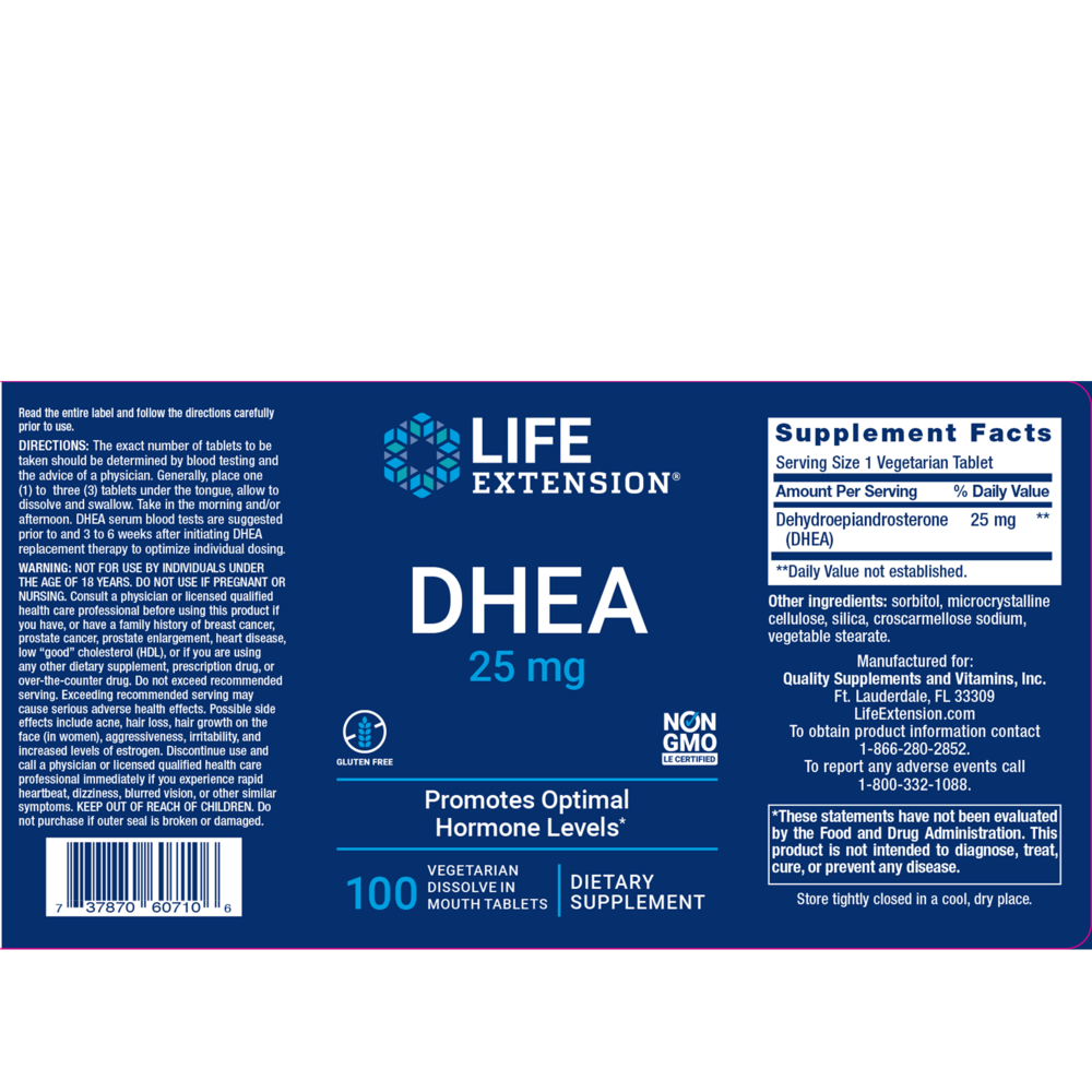 DHEA (dehydroepiandrosterone) 25mg