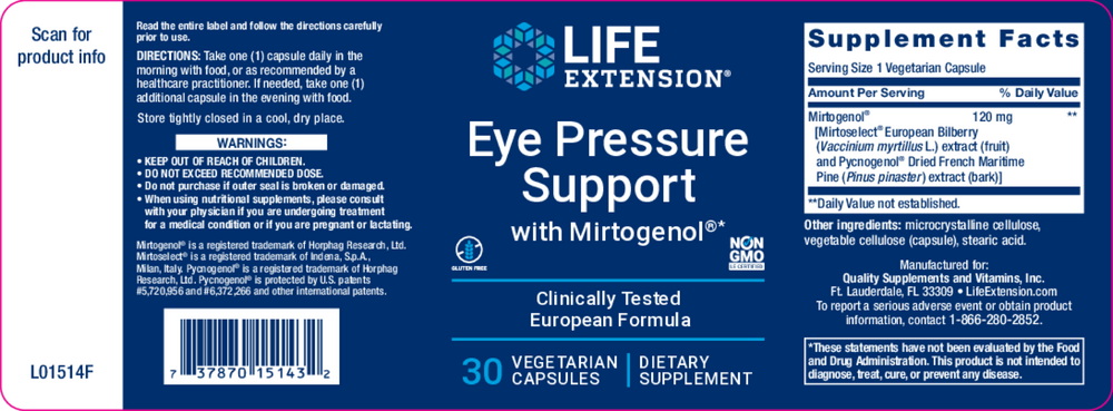 Eye Pressure Support with Mirtogenol
