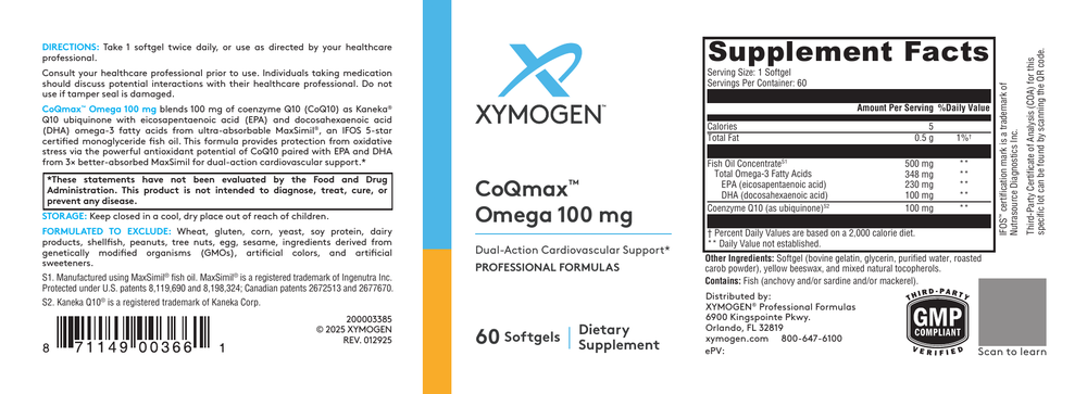 CoQmax Omega 100 mg Fish Oil Concentrate