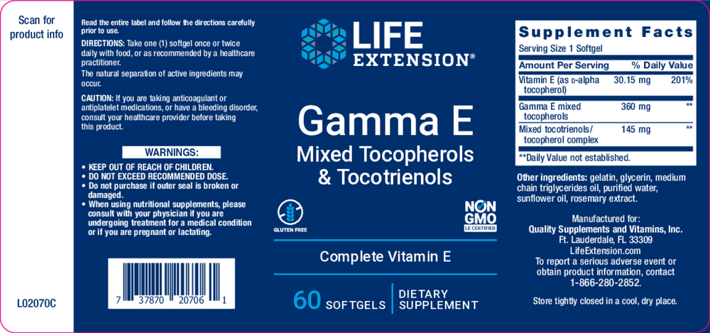Gamma E Tocopherol/Tocotrienol