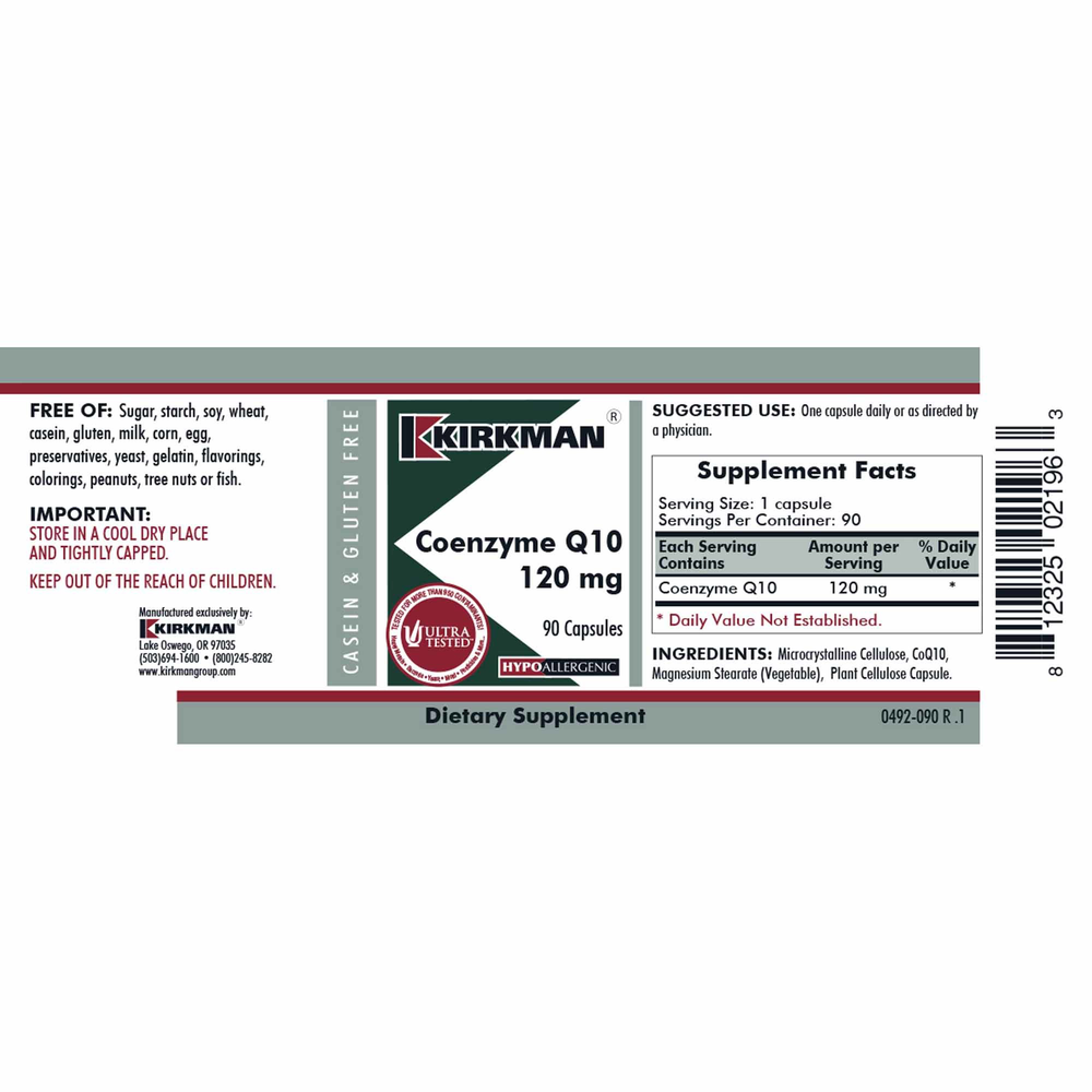 Coenzyme Q10 120 mg Capsules- Hypoallergenic