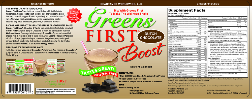 Green FIRST Boost (Dutch Chocolate) 10.58oz