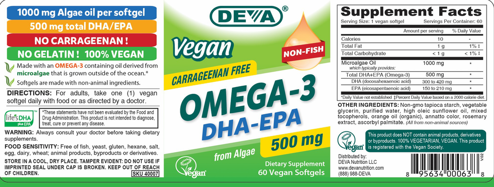 Vegan DHA-EPA 500mg