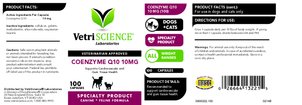 Coenzyme Q10 10mg (For Dogs and Cats)