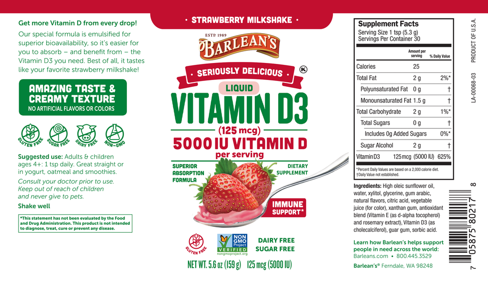 Seriously Delicious Vitamin D3 Strawberry Milkshake