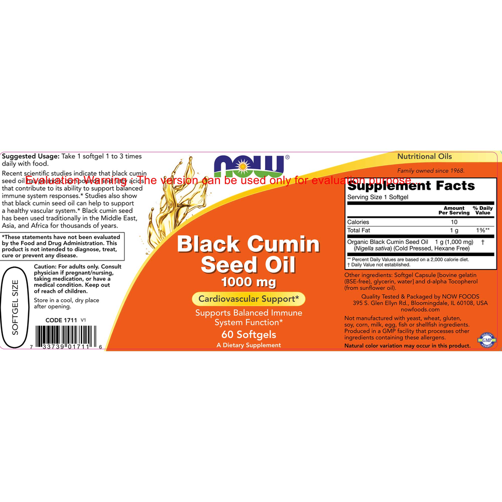 Black Cumin Seed Oil 1000mg