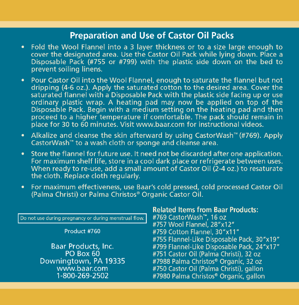 Wool Flannel for Castor Oil packs