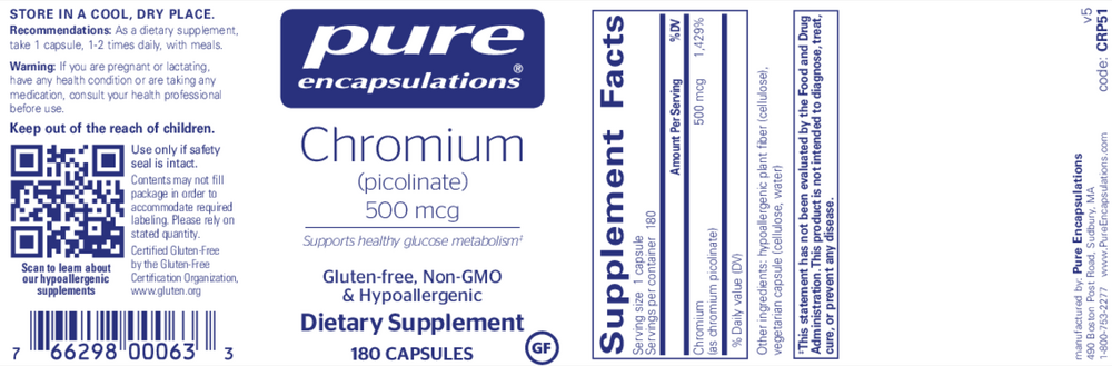Chromium (Picolinate) 500mcg