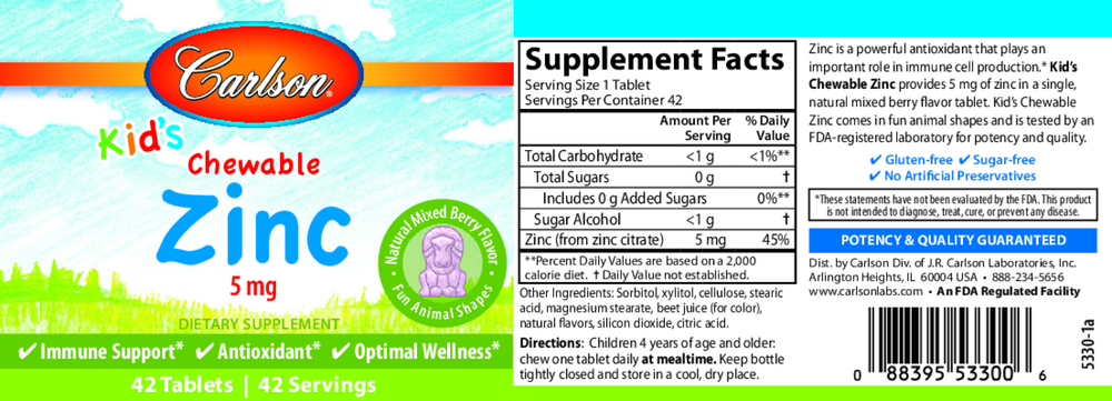 Kid's Chewable Zinc 5mg
