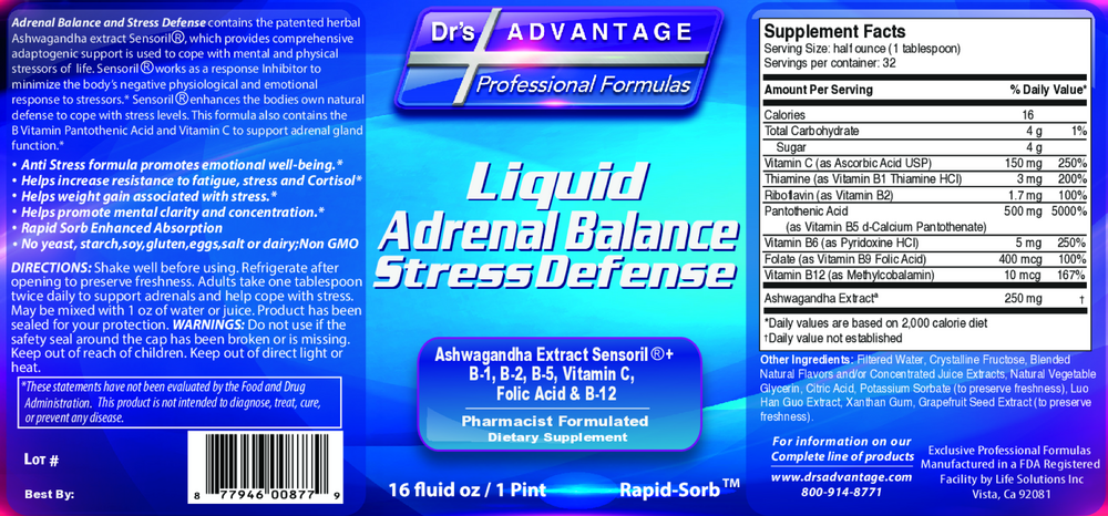 Liquid Adrenal Balance and Stress Defense