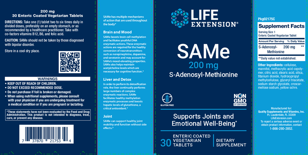 SAMe (S-Adenosyl-Methionine) 200mg