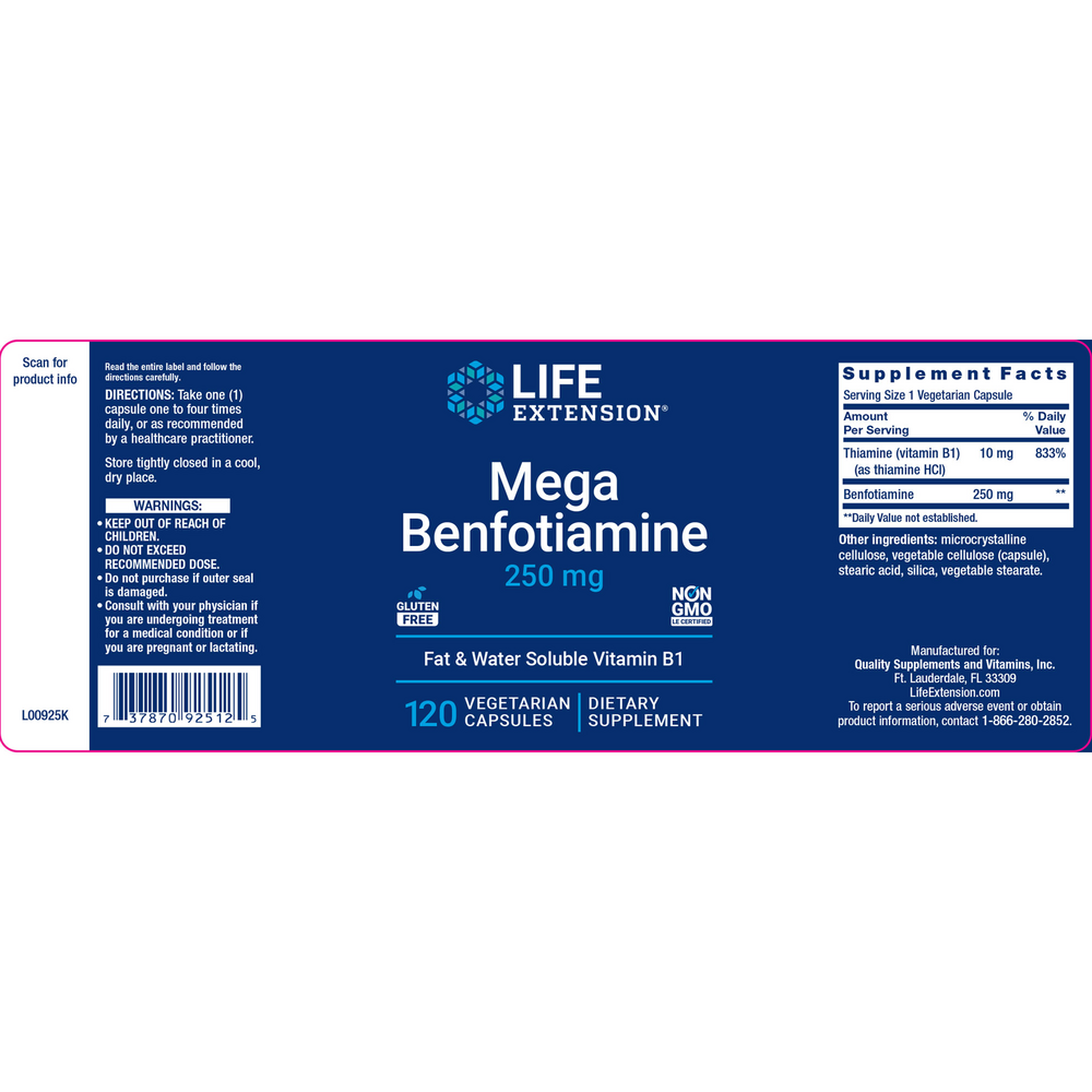Mega Benfotiamine 250mg