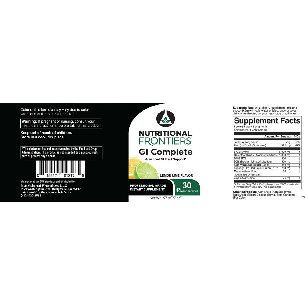 GI Complete Powder, Lemon Lime (California Only)