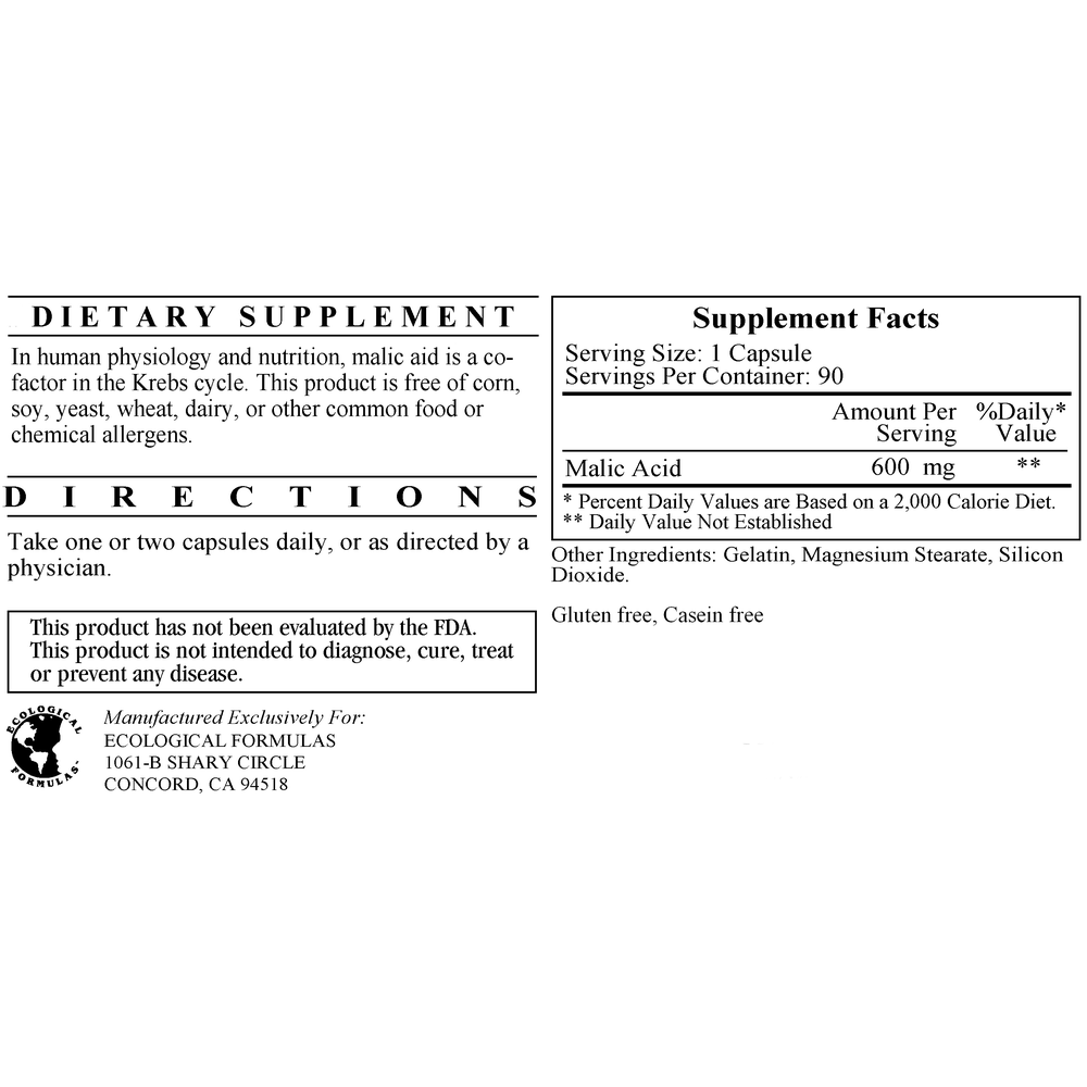 Malic Acid 600mg
