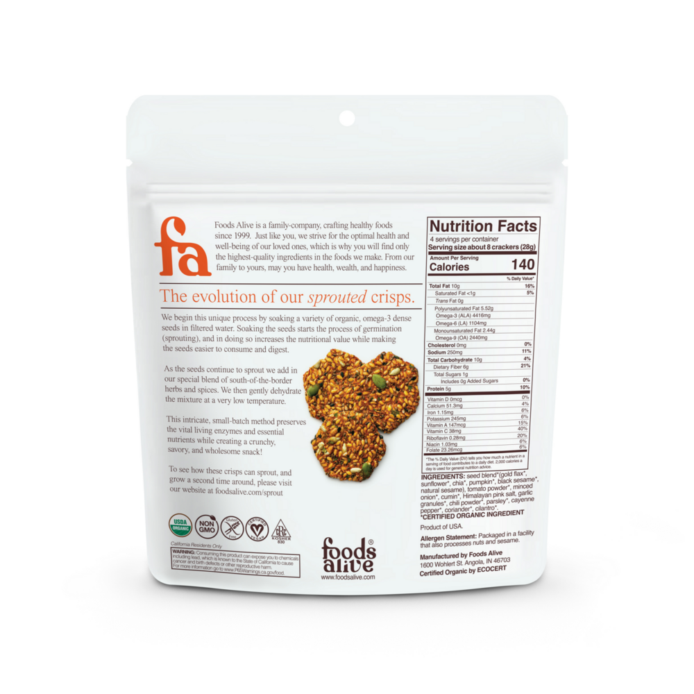 Salsa Fresca Sprouted Crisps Organic