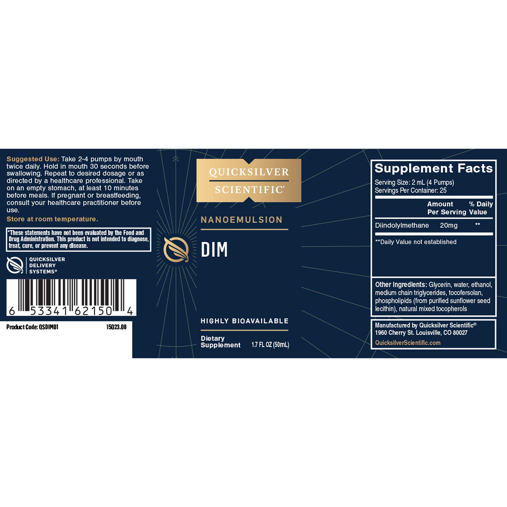 Nanoemulsified DIM
