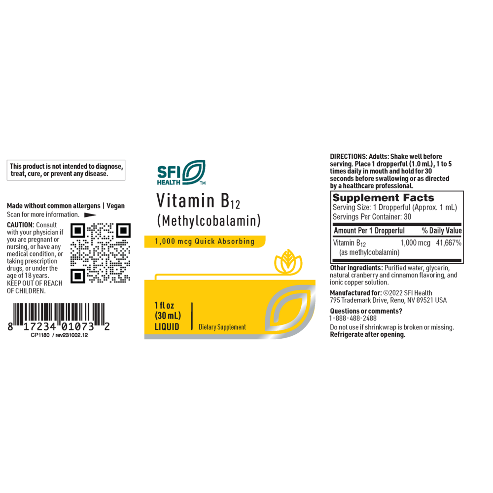B12 Liquid (1mg) (methylcobalamin)