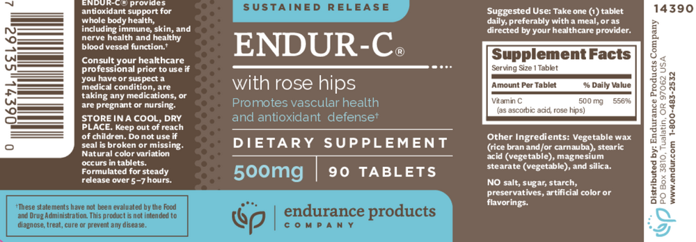 Sustained Release ENDUR-C® Vitamin C with Rose Hips 500mg