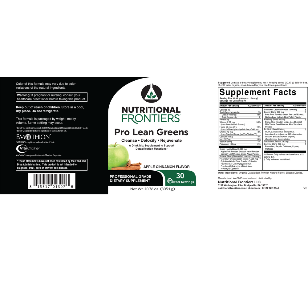 Pro Lean Greens Apple Cinnamon