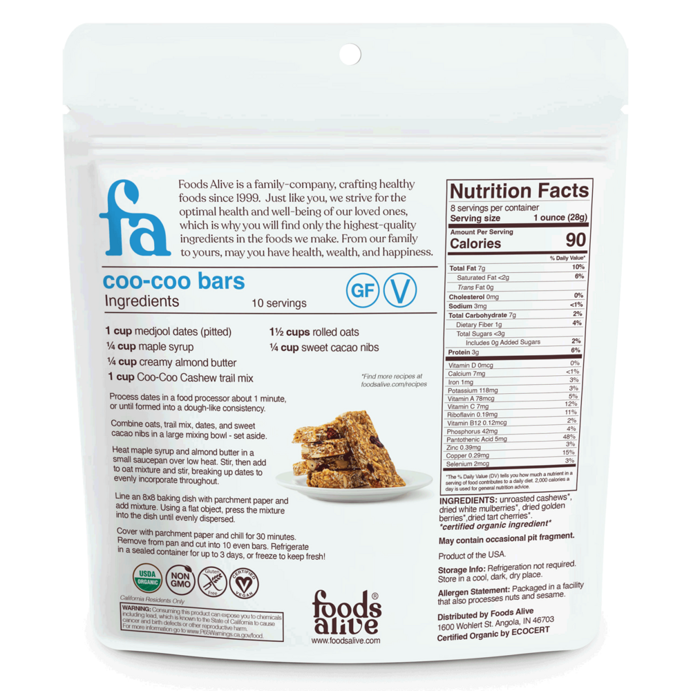 Coo coo cashew trail Organic mix