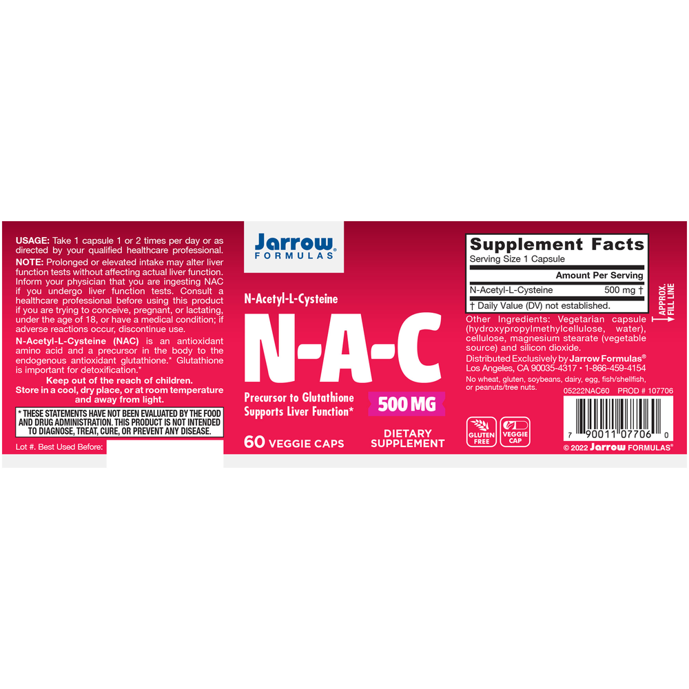 N-A-C (N-Acetyl-L-Cysteine) 500mg
