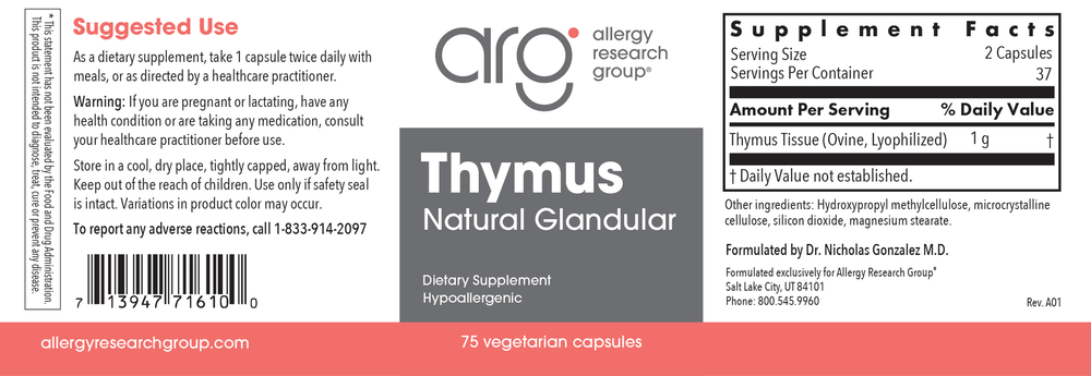 Thymus Natural Glandular