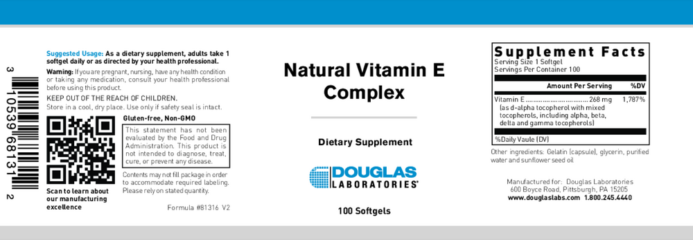 Natural Vit E Complex 400 I.U.