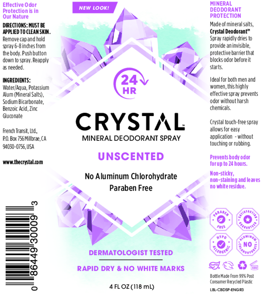 Unscented Crystal Body Spray Deodorant