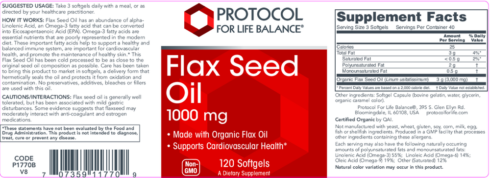 Flax Seed Oil 1000mg