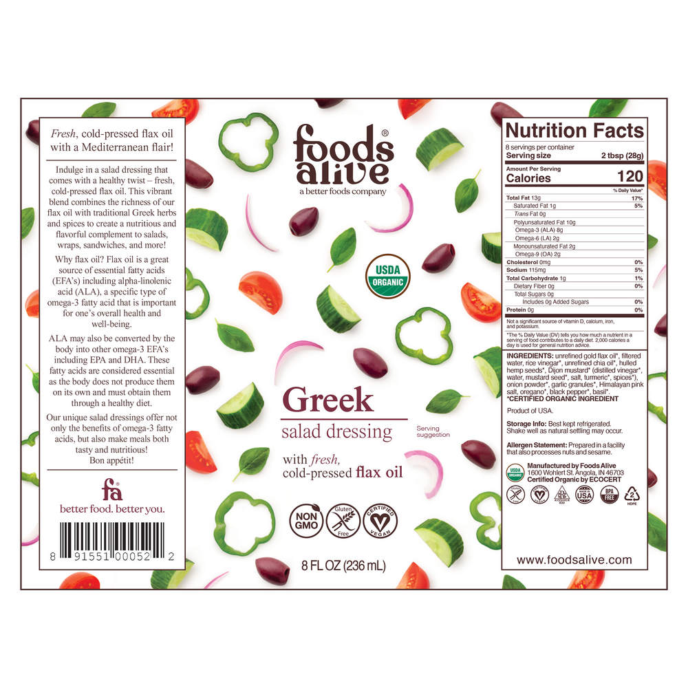 Greek Salad Dressing Organic