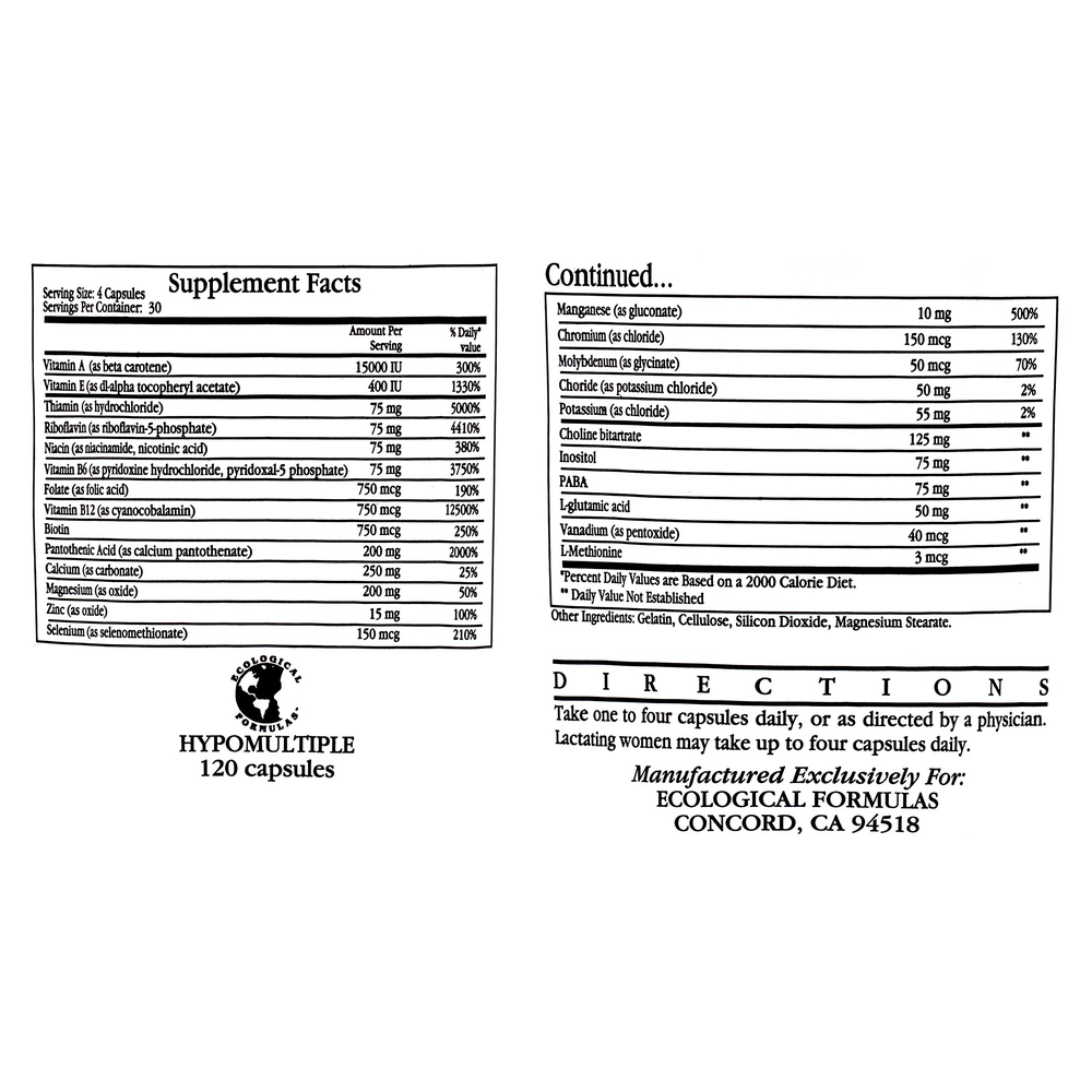 Hypomultiple w/o fe and cu