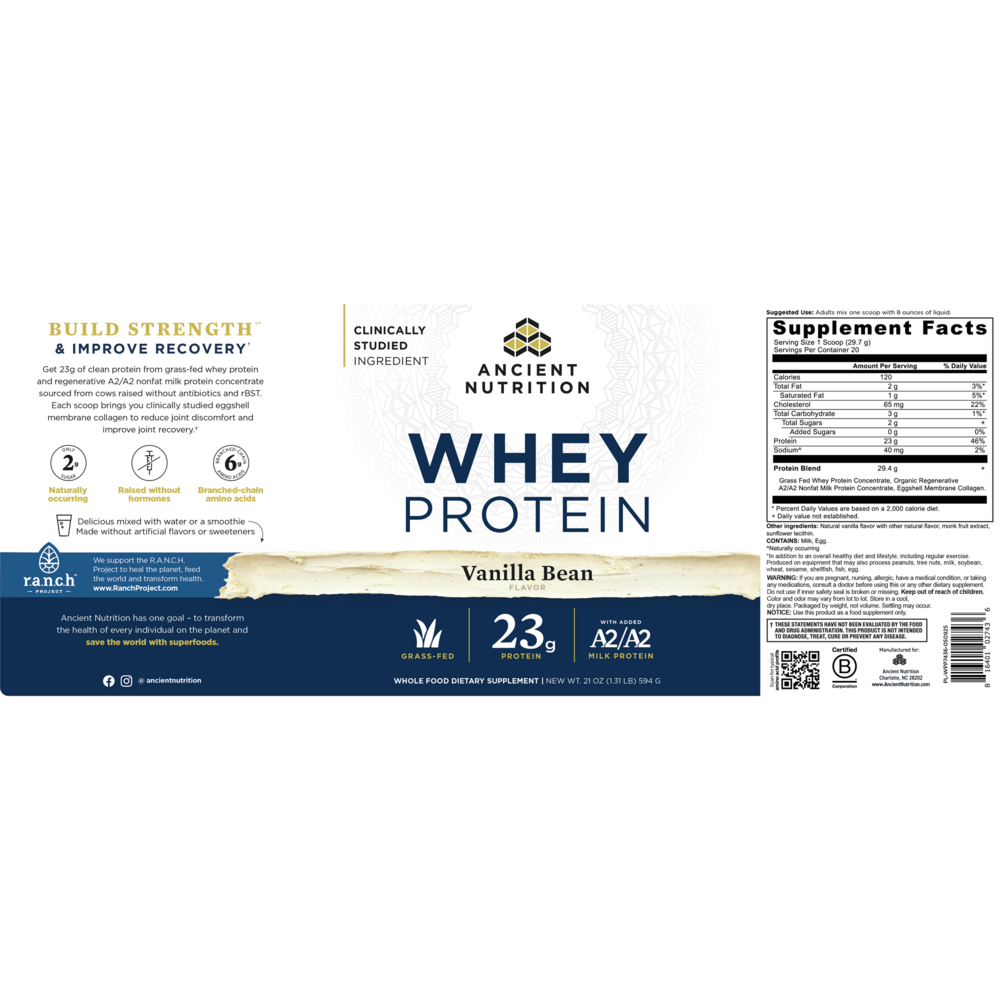 Whey Protein - Powder - Vanilla - 20srv
