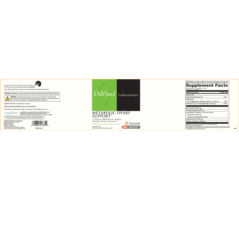 Metabolic Ovary Support (California Only)