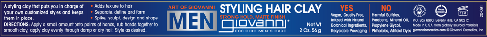GIOVANNI MEN Styling Hair Clay