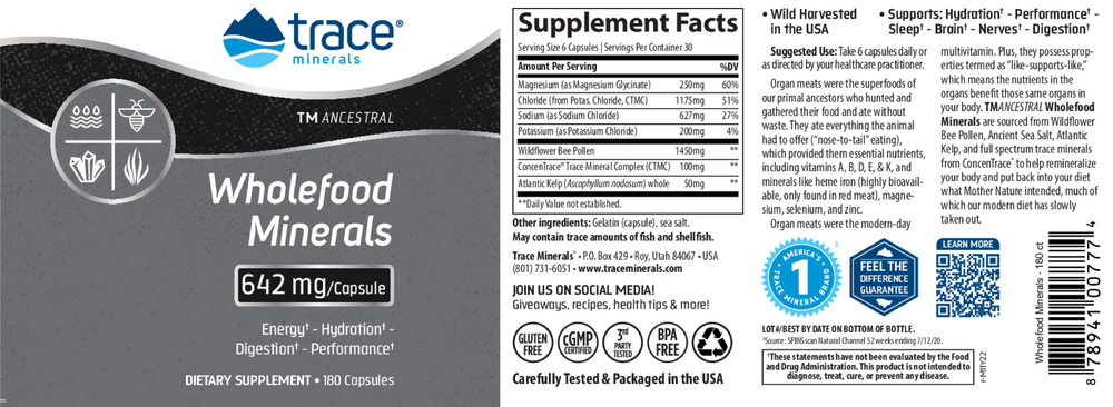 TM Ancestral Wholefood Minerals Capsules