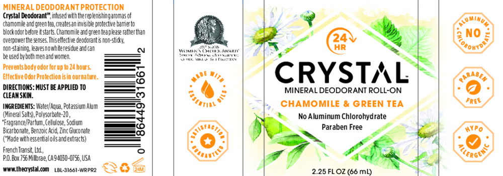 Chamomile & Green Tea Roll On Deodorant