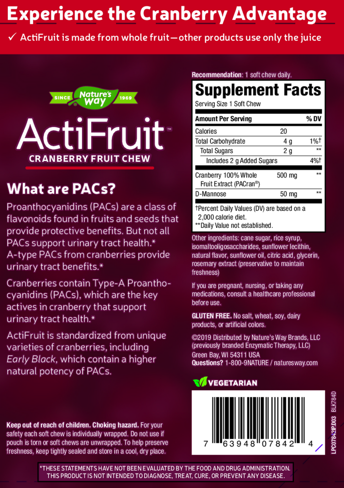 ActiFruit™ Cranberry Fruit Chew
