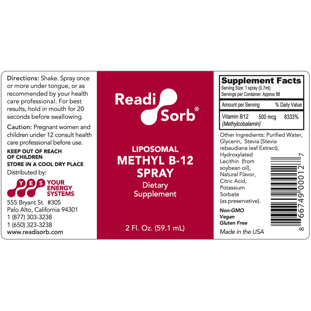 Liposomal Methyl B-12 Spray