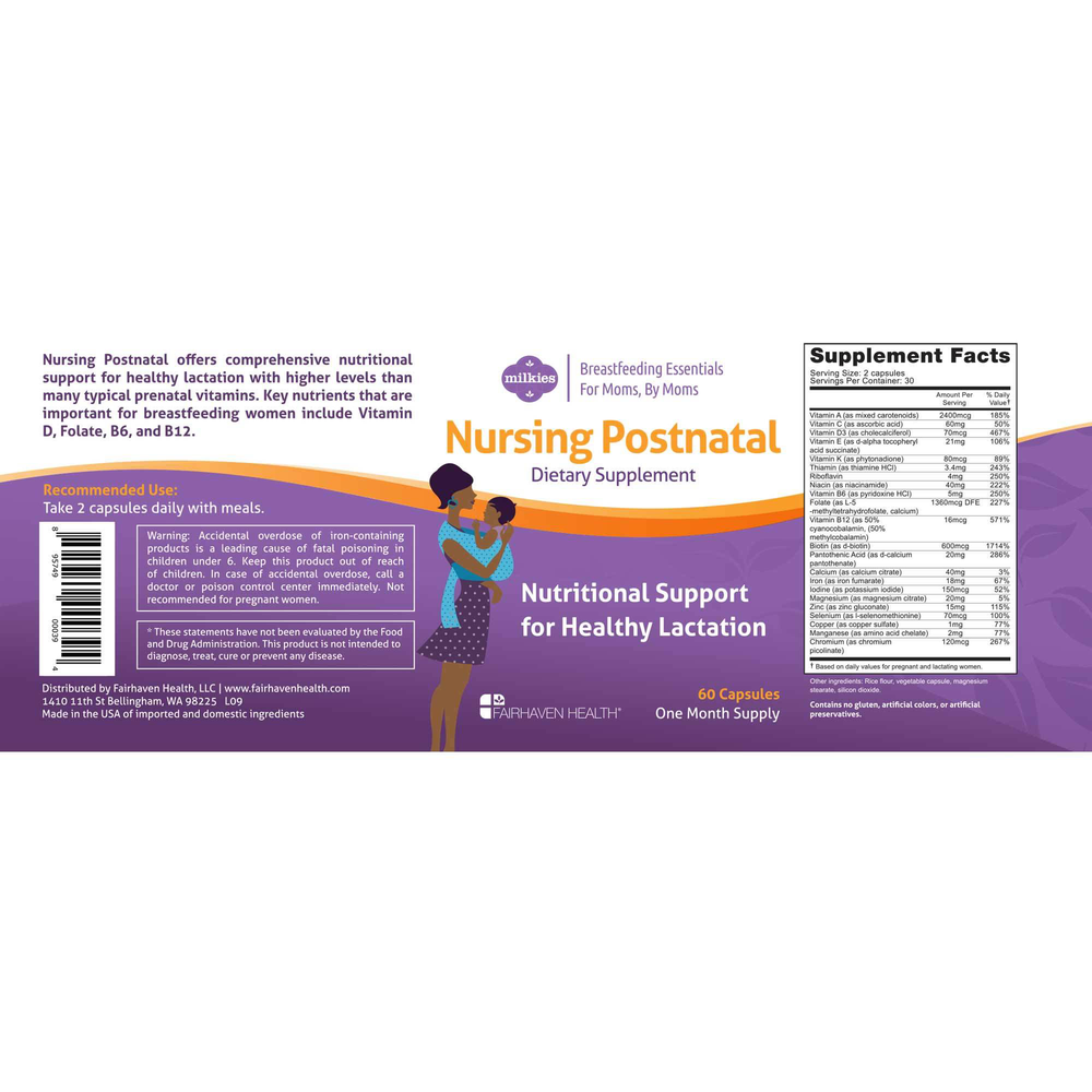 Milkies Nursing Postnatal - Lactation Supplement & Postnatal Vitamin