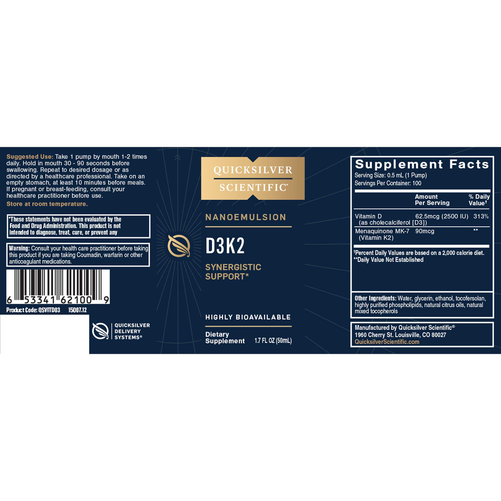 Nanoemulsified D3K2